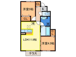 カルドーＫ＆Ｋ　Ｂ棟の物件間取画像